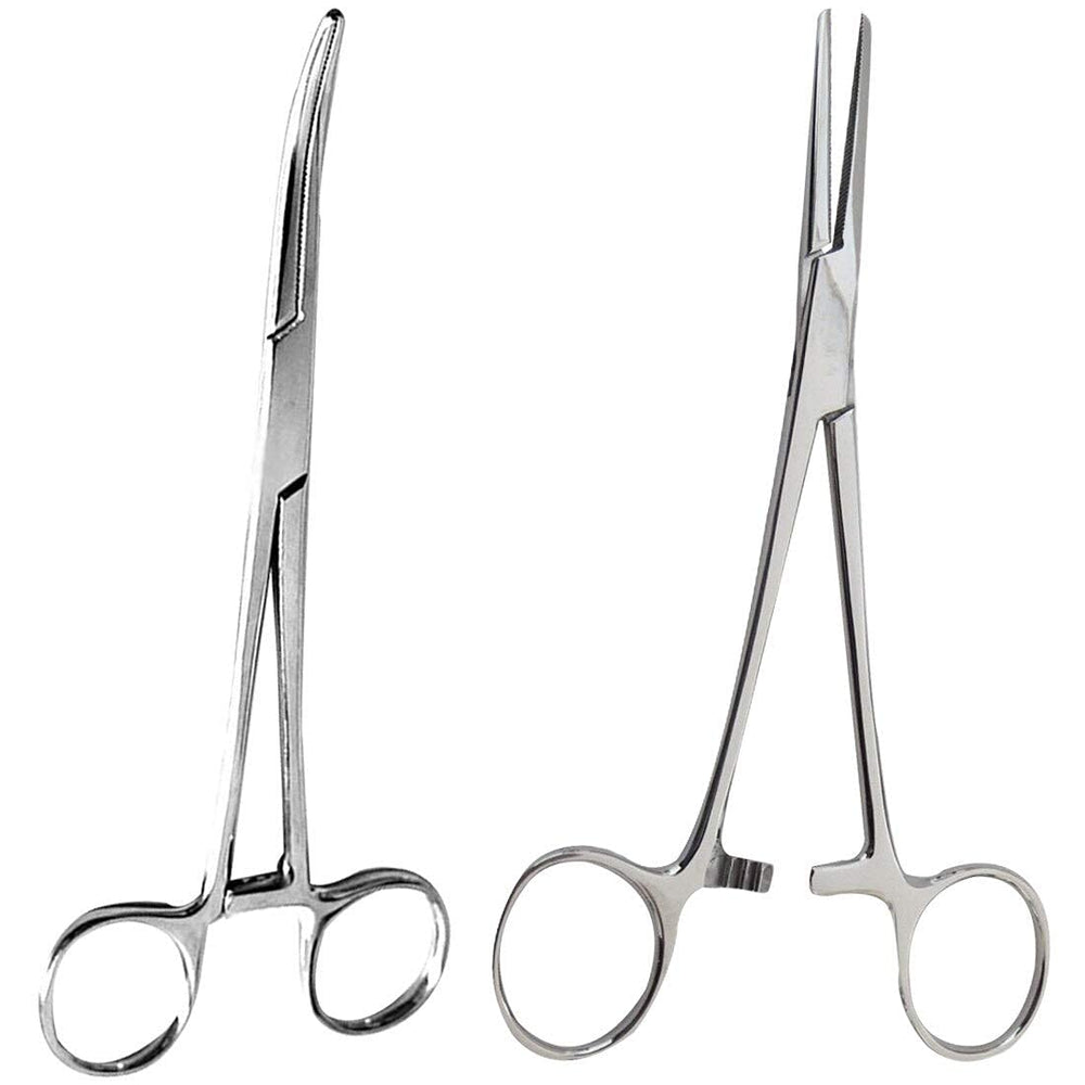 SURGICAL ONLINE 8-inch straight hemostat close-up for precise grip and control.