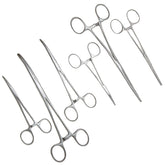 Surgical Online 8-inch straight hemostat with serrated jaws for precise gripping.