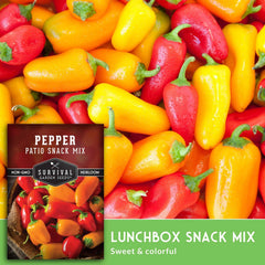 SURVIVAL GARDEN SEEDS dwarf pepper plants in pots for small-space patios.