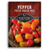 SURVIVAL GARDEN SEEDS patio snack mix peppers in red, great for fresh snacking.