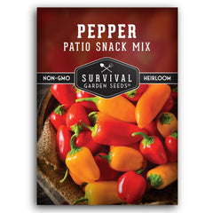 SURVIVAL GARDEN SEEDS patio snack mix peppers in red, great for fresh snacking.