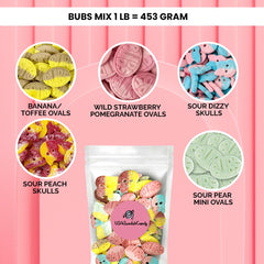 Susa Candy Bubs Swedish Candy Mix tutti-frutti gummies with tangy notes.