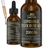 Susatentar 2000mg liposomal fulvic acid bottle showing potency and dosage clarity