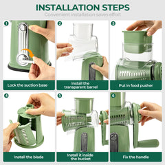 SUSTEAS mandoline slicer with sloped design prevents clogging