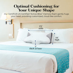 SUTERA Dream Deep Contour Pillow side view for side sleepers with neck relief