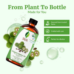 SVA ORGANICS castor oil for face and skin care with gentle moisture.