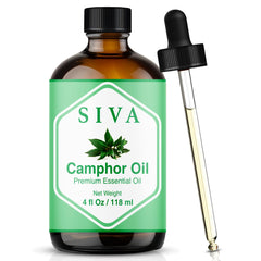 SVA ORGANICS Siva Camphor Oil bottle with dropper for precise application