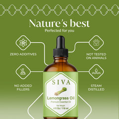 Siva Lemongrass Oil added to skincare routine for a citrus touch