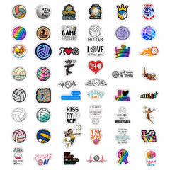 SVGDHZK volleyball decals for laptops and luggage, colors resist sun fade.