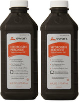 Swan hydrogen peroxide bottle 16 oz for minor cuts and first aid.