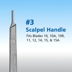 Swann Morton Scalpel Handle No 3, stainless steel body, durable and easy to clean in clinics.
