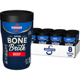 Swanson Sipping Beef Bone Broth cup front view highlights convenient on-the-go warmth.