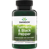 Swanson turmeric and black pepper bottle front with capsules for antioxidant support.