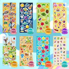 SWARKOL 48-sheets stickers fishes—ideal for ocean-themed crafts and rewards.