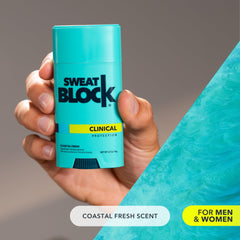 SweatBlock 48-hour protection graphic illustrating strong sweat control.