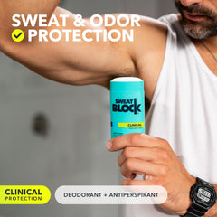 SweatBlock coastal fresh scent packaging designed for everyday use.
