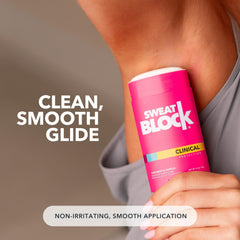 SweatBlock packaging box highlighting clean-label branding.