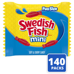 Swedish Fish Mini chewy texture closeup shows bite-sized softness.