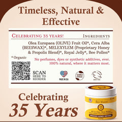 Honey balm gently soothes dry elbows during routine care.