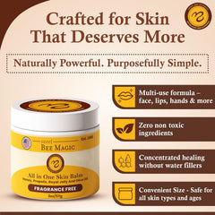 Close-up of the Sweet Bee Naturals honey balm jar with golden texture.
