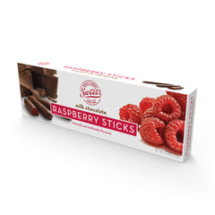 Sweet Candy Company milk chocolate raspberry sticks for gifting and entertaining at gatherings.