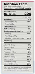 Sweet Loren's biscuits open pack reveals texture with blueberry pieces