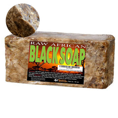 Sweet Sunnah Black Seed premium African Black Soap bar close-up shows rich lather for dry skin relief.