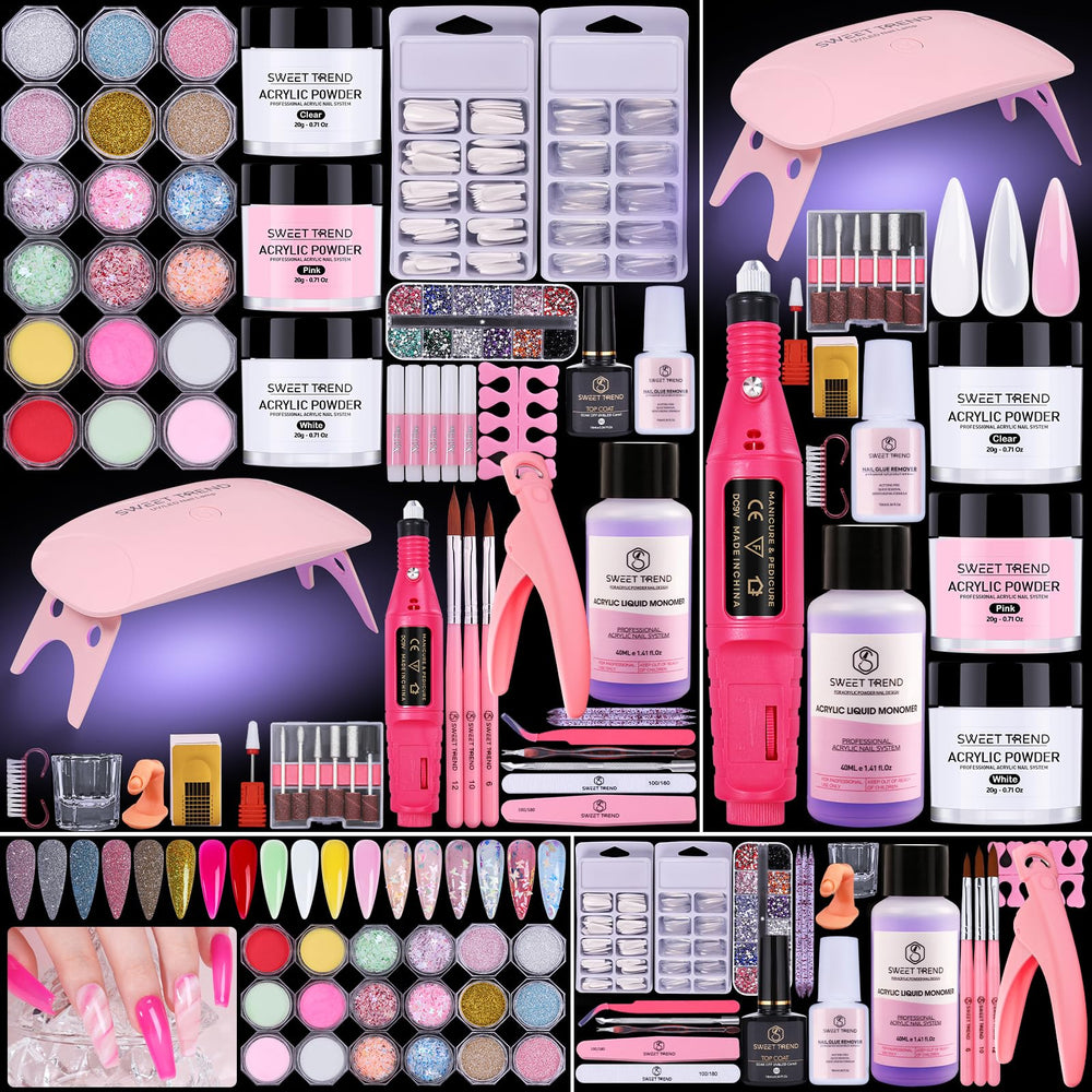 Sweet Trend acrylic kit box contents for at-home practice and beginner-friendly nail art