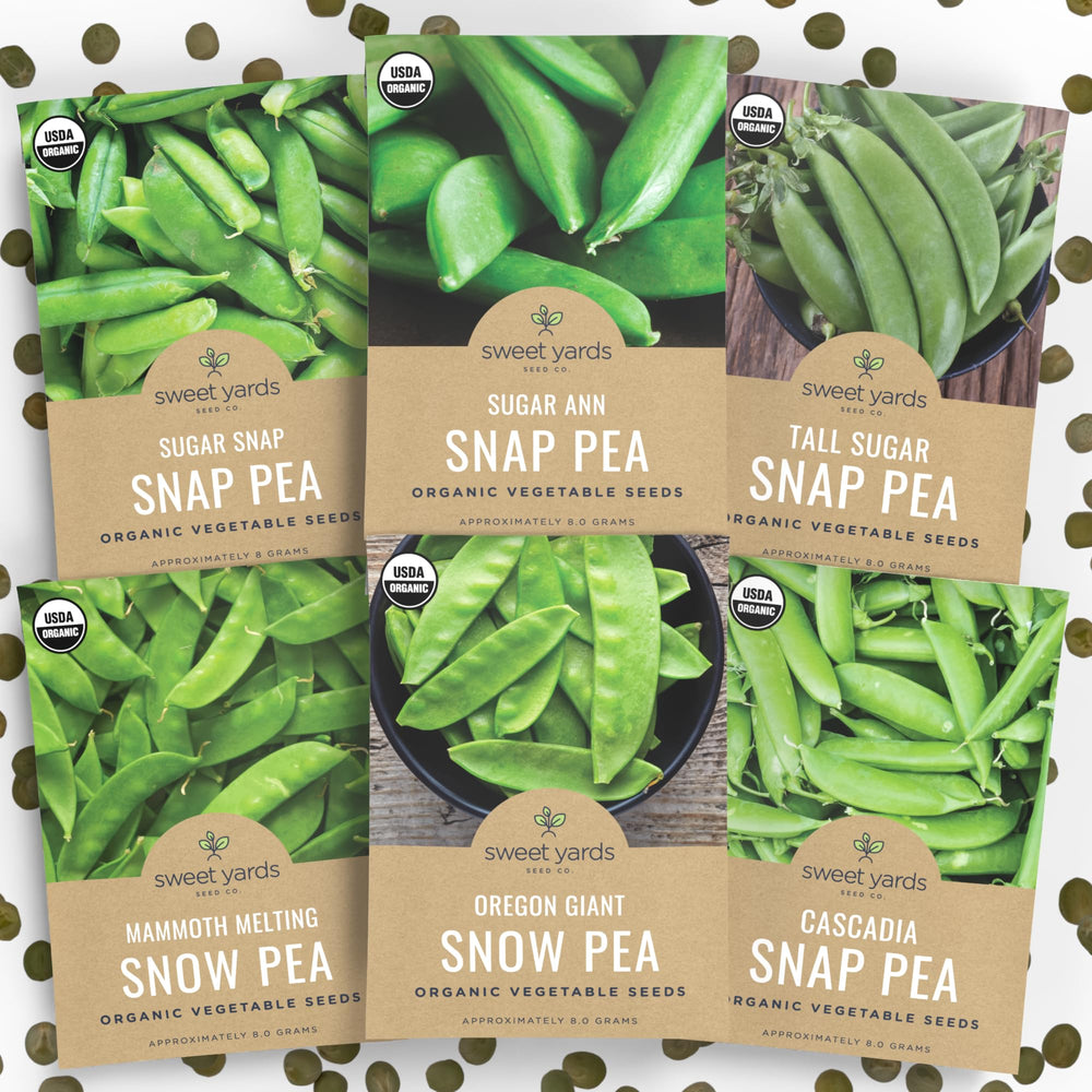 Sweet Yards Pea Lover Seeds packaging with six seed packets for gifting