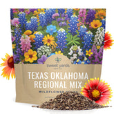 Sweet Yards Texas Oklahoma wildflower mix in a packet for a pollinator-friendly border display