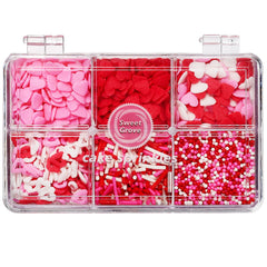 SweetGrove Valentines Sprinkles six styles for versatile cake and dessert decorating.