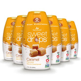 SweetLeaf Sweet Drops caramel bottle showing zero calories and natural flavor for beverages.