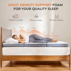 Sweetnight tri-folding mattress dual-layer foam offers soft comfort with strong support.