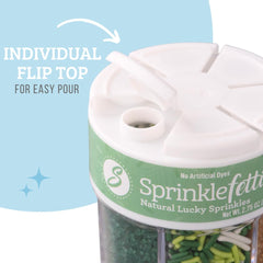Cupcake decoration with Sweets Indeed sprinkles for a shamrock-inspired look