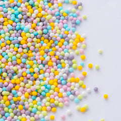 Sweets Indeed pastel sprinkles decorate cakes with even coverage and color.