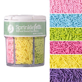 Sweets Indeed 6-cell jar front showcases vibrant holiday sprinkles for cake decorating.