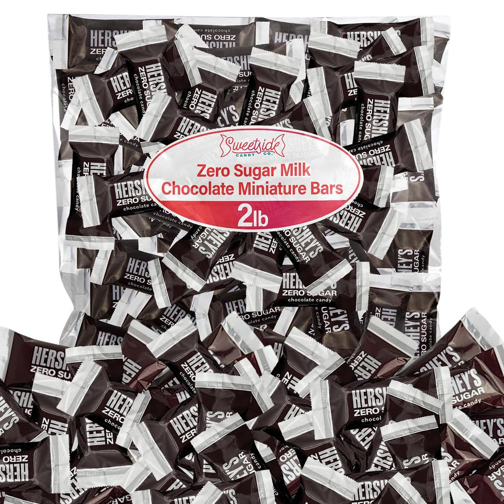 SWEETSIDE Zero Sugar Milk Chocolate miniature bars unwrapped for quick indulgence.