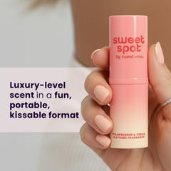 Sweetums SweetSpot dab on lips for flavor-infused scent