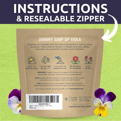 Viola Johnny Jump-Up border garden display for cottage-style beds.