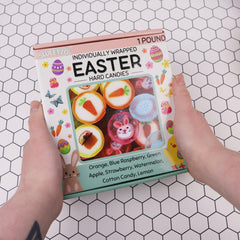 Sweetzo Easter Cut Rock Candy with bunny and carrot designs for whimsy.