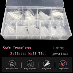 SWETIDY clear half-cover nail tips for a natural fit.