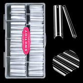 SWETIDY No C Curve square flat nail tips XXL 500pcs for natural-looking extensions.
