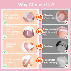 SWETIDY soft gel toe tips with pre-applied primer and base coat.