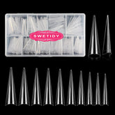 SWETIDY XL stiletto nail tips in box protect tips during storage.