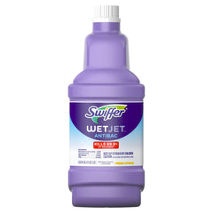 Swiffer WetJet antibacterial solution bottle ready to kill bacteria on hard surfaces