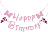 Swiftion Pink Mouse Happy Birthday Banner displays a bold 45-inch backdrop for a cheerful party.