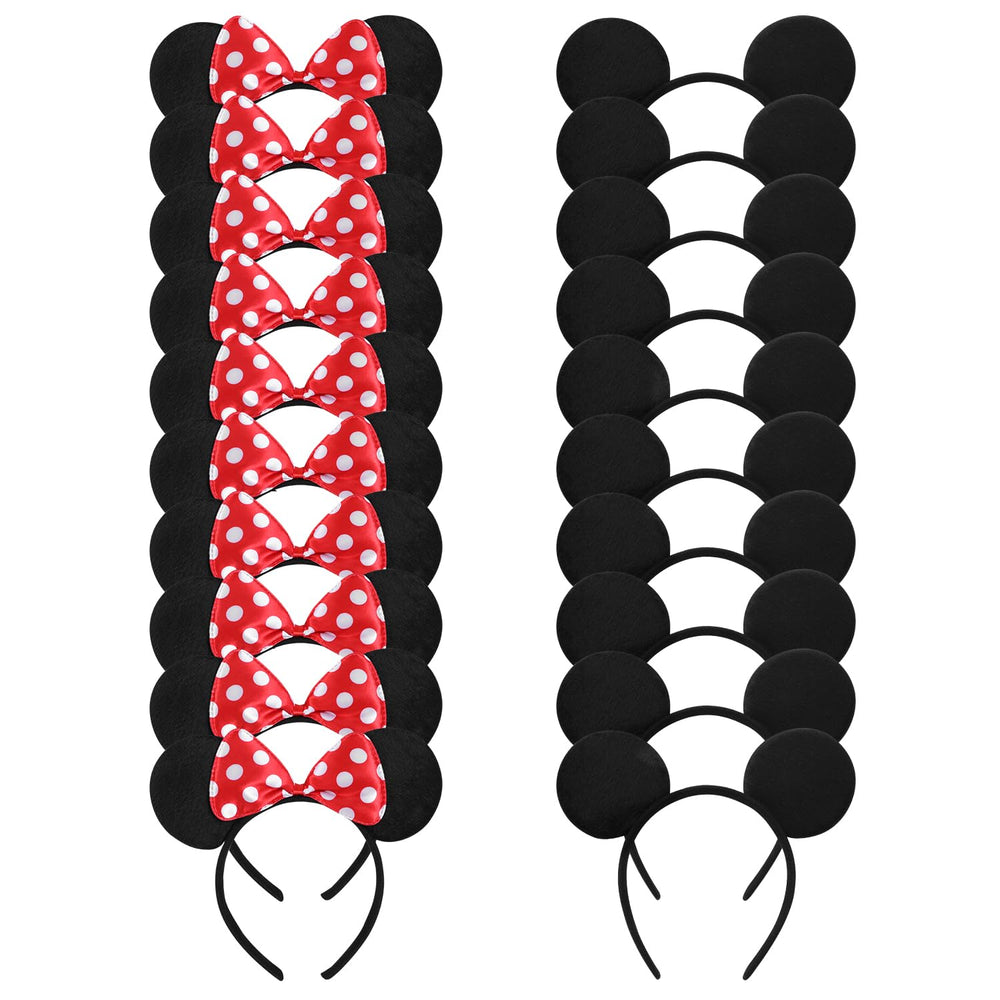 Swinnet mouse ears headband in red and black, ideal for playful party photo ops.