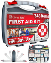 Swiss Safe hardcase first aid kit with rugged protection for outdoors.