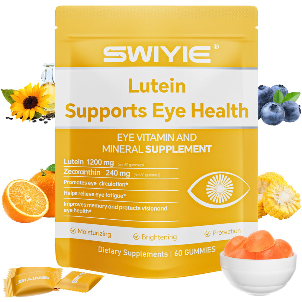 Swiyie Lutein Gummies bottle provides convenient daily eye support in a tasty form.