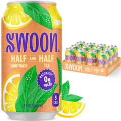 Swoon Half Unsweetened Iced Tea & Half Lemonade pack display highlights bold flavor with zero sugar.